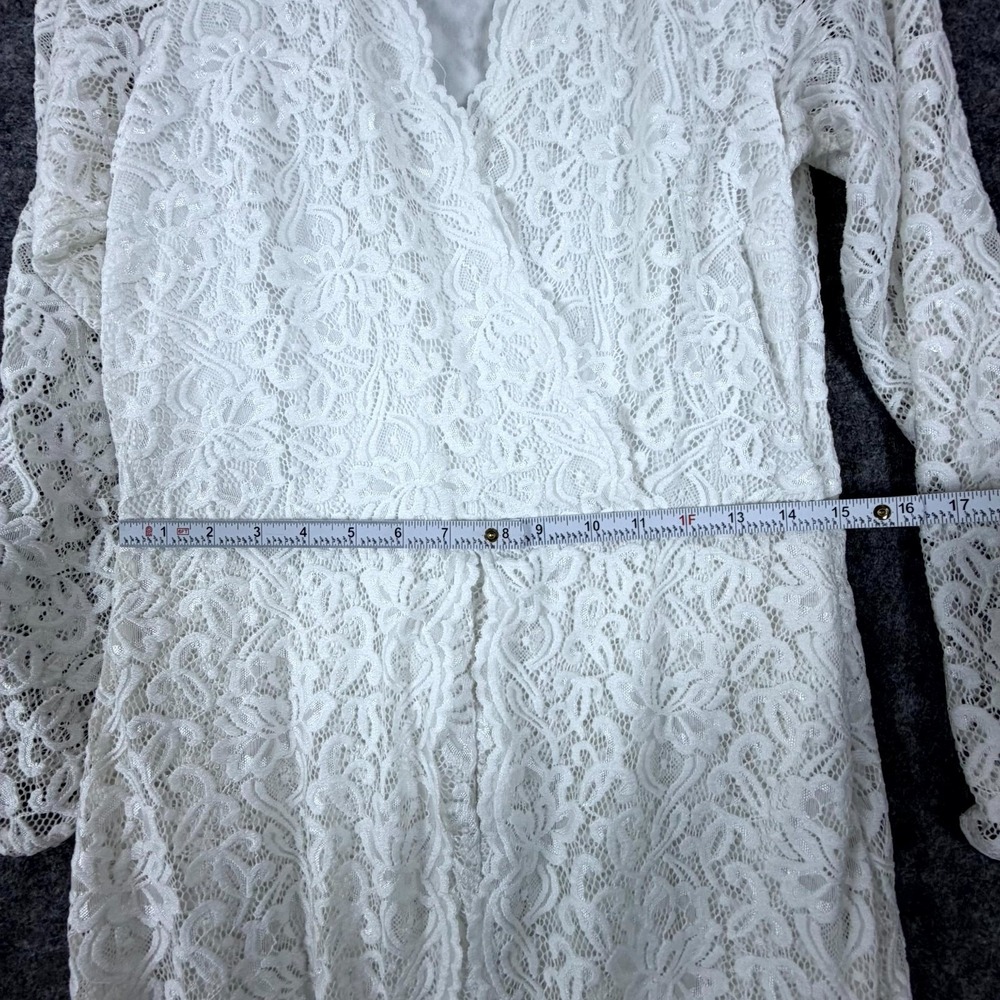 Venus Jumpsuit Dress Womens Large White Lace Bridal Festival Duster Skirt Boho - Picture 5 of 7